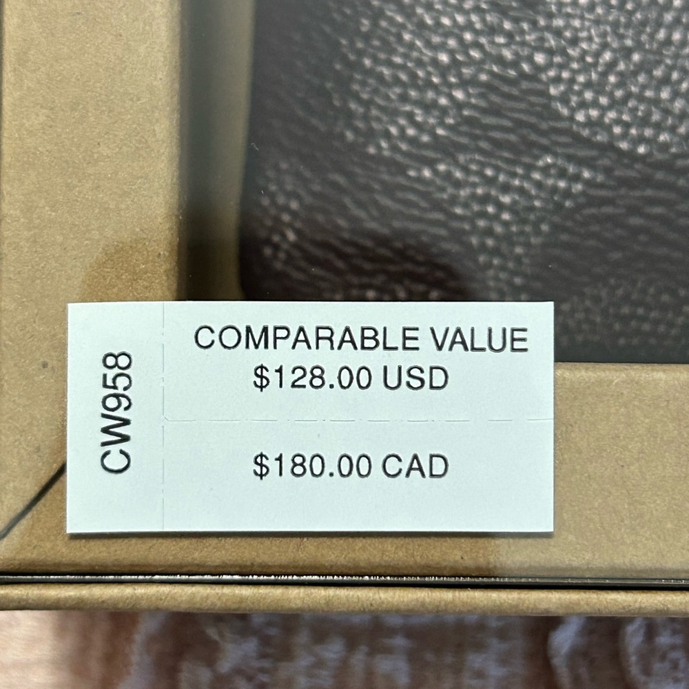 Coach Signature Metallic Corner Zip Wristlet with Charms Wine still in box - Picture 6 of 7